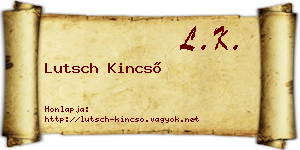 Lutsch Kincső névjegykártya